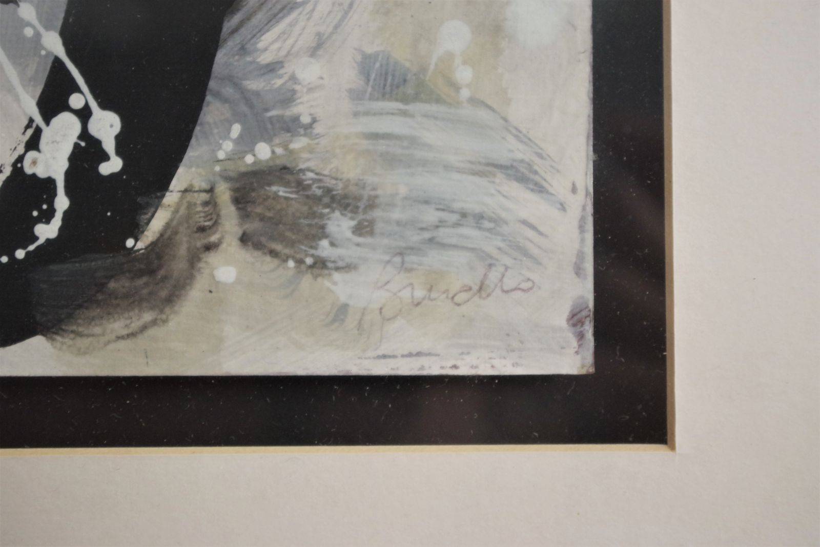 Pair Of Modern Paintings With Wooden And Glass Frame photo Art