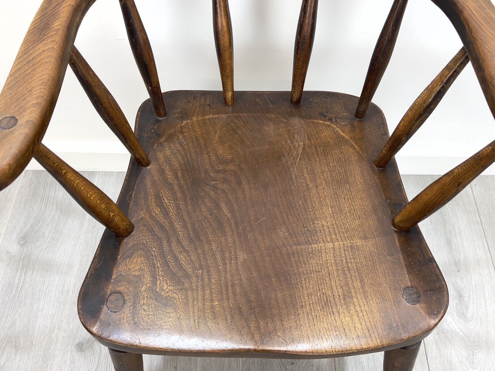 19th Century, Dark Elm Smokers Chair photo Furniture