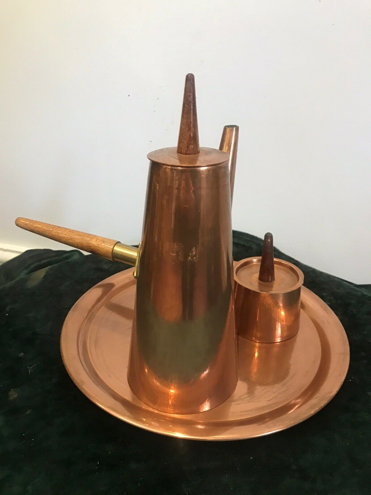 Vintage Arts And Crafts Conical Shaped Copper 4 Pcs Coffee Set By Argy Europe photo 80.0
