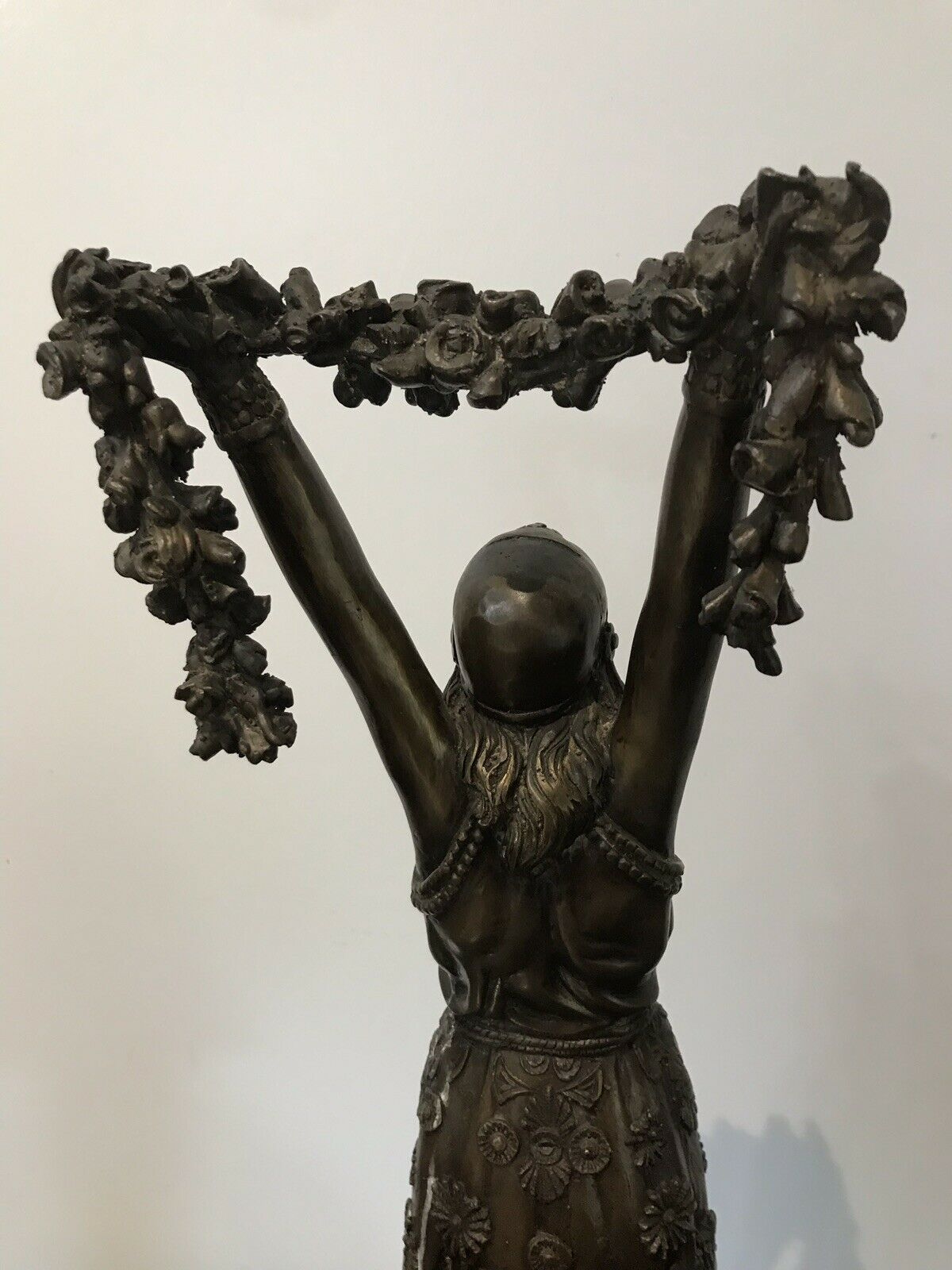 Art Nouveau Style Bronze Statue Of Dancing Girl Upon Bronze Circular Base photo 725.0