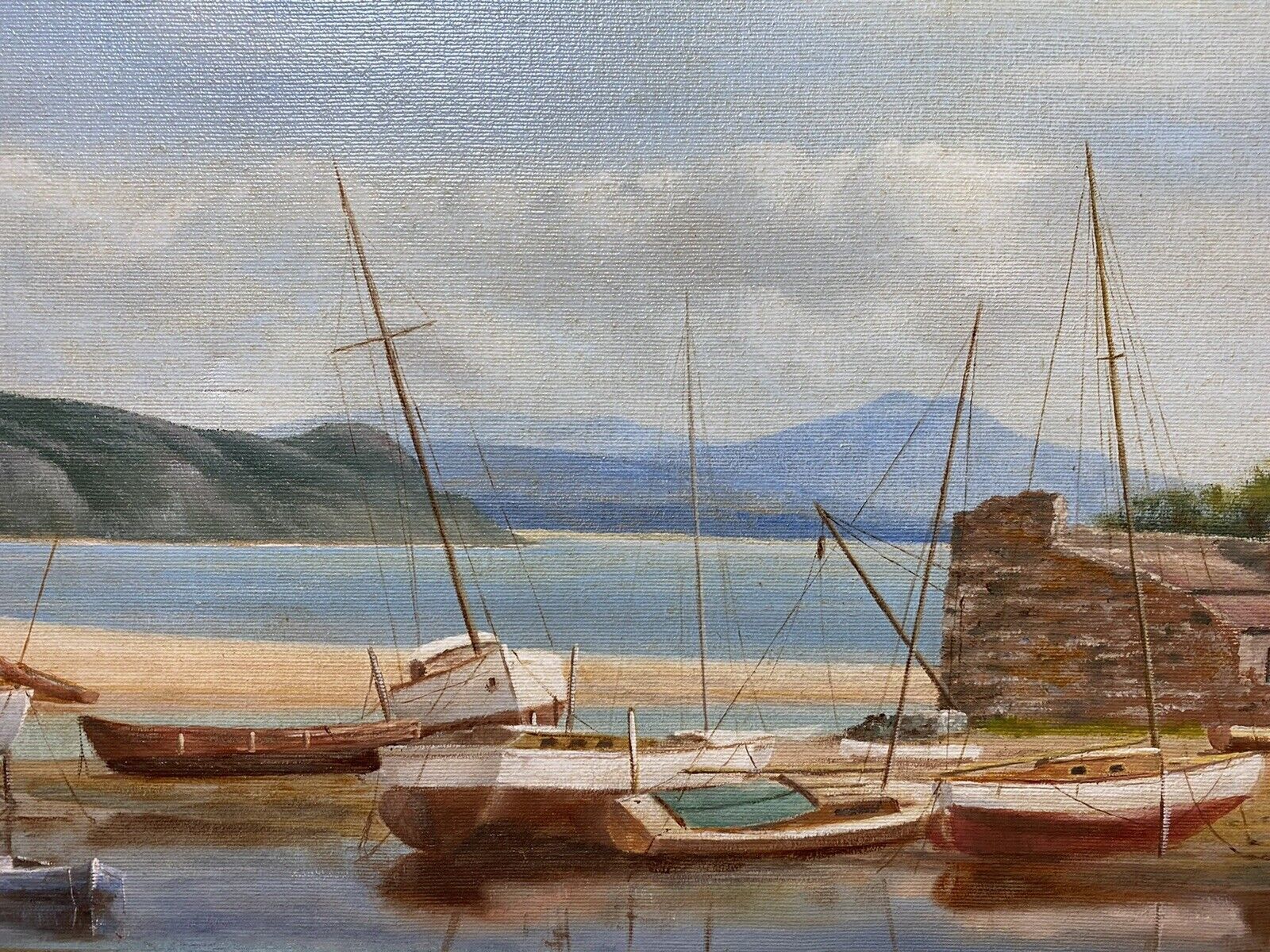 photo furniture Sailing Boats In The Bay During Low Tide Oil On Canvas By James Horne