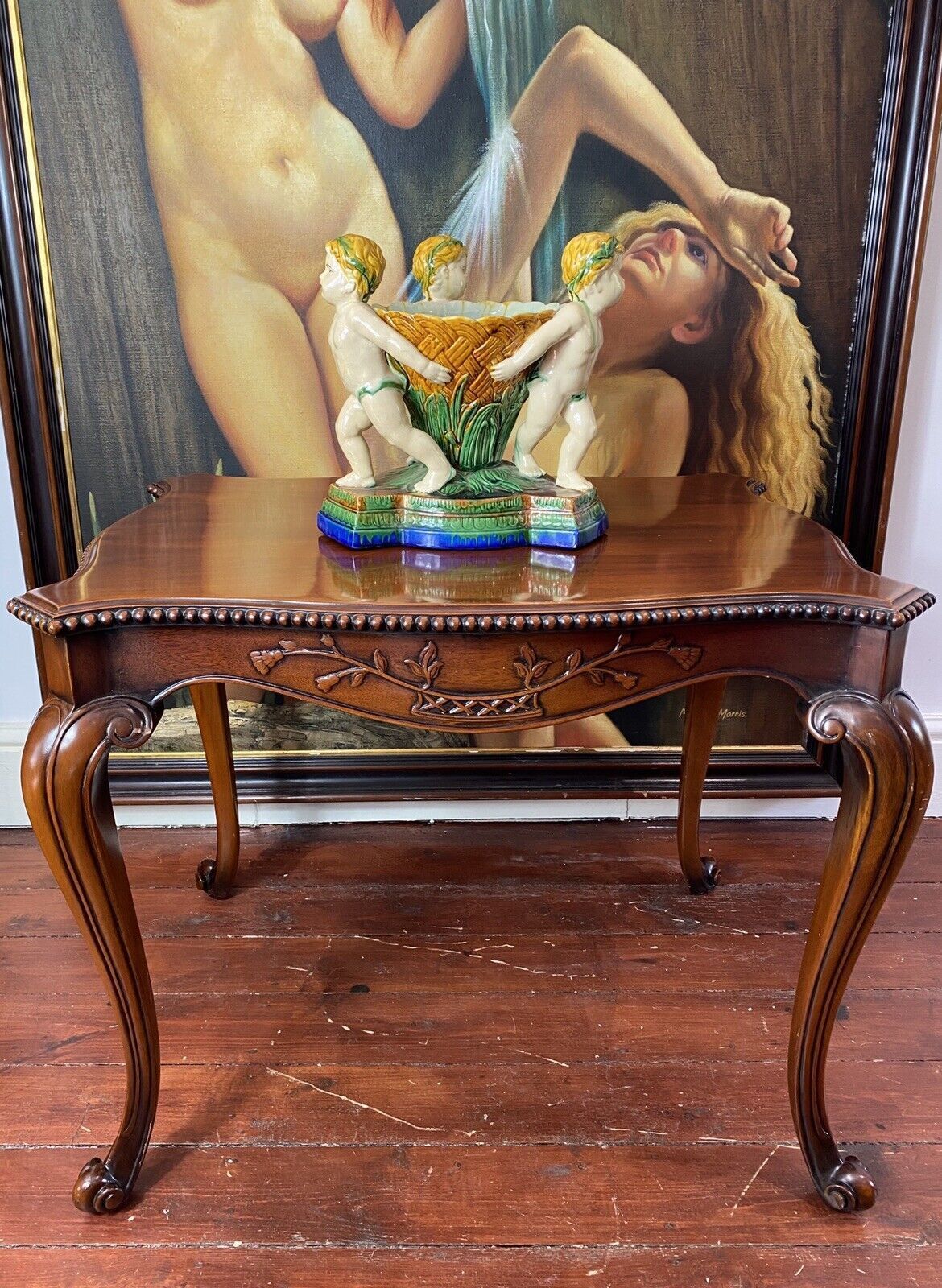 Stunning Elmwood Augustus Pugin Style Gothic Carved Centre Table photo furniture