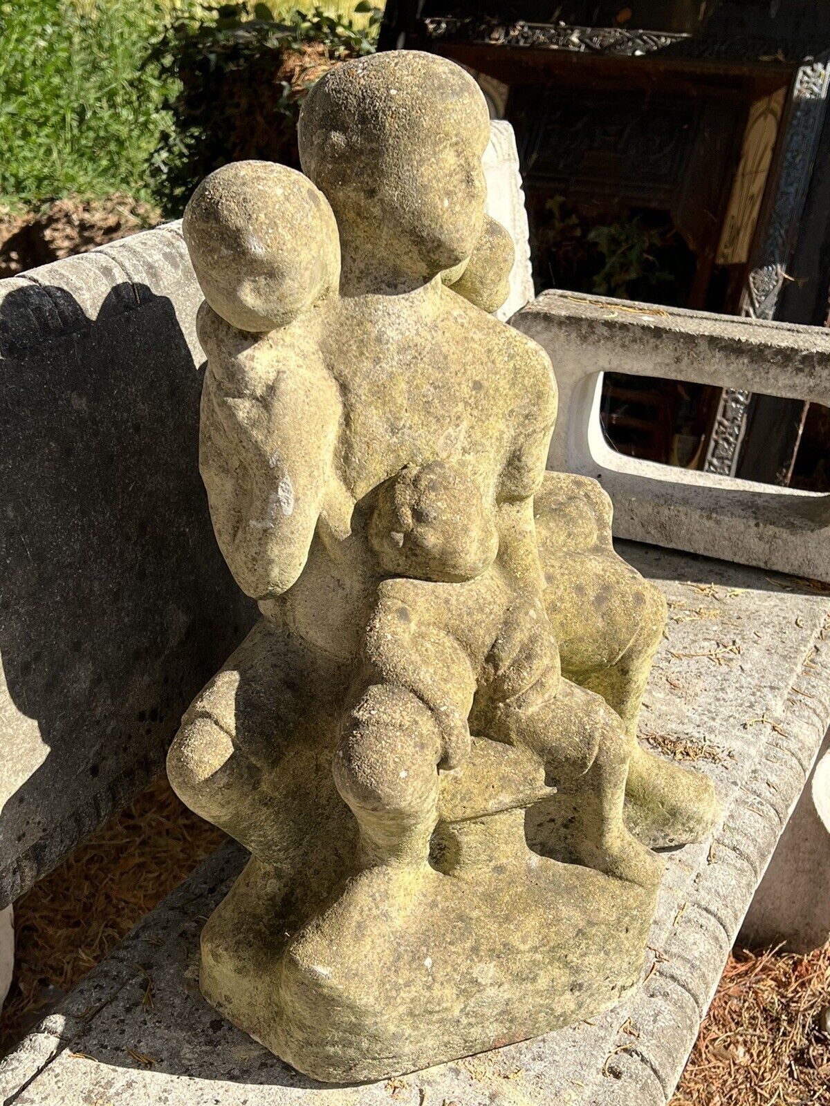 Modernistic Henri Moore Style 'Family Heirloom Portrait ' Garden Statue photo for sale