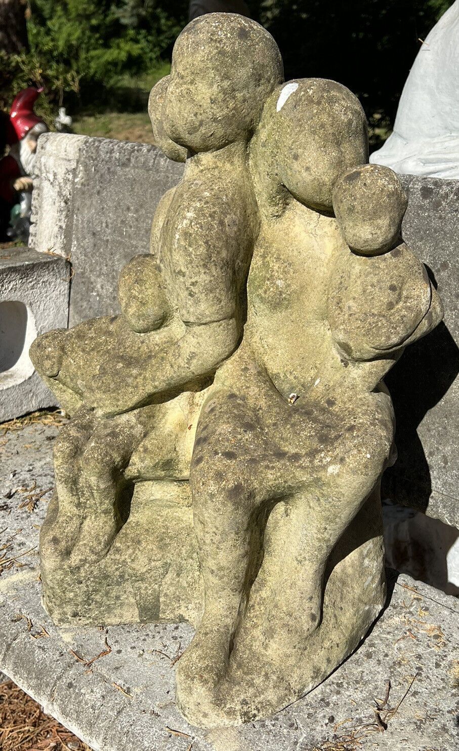 Modernistic Henri Moore Style 'Family Heirloom Portrait ' Garden Statue photo Garden Decor