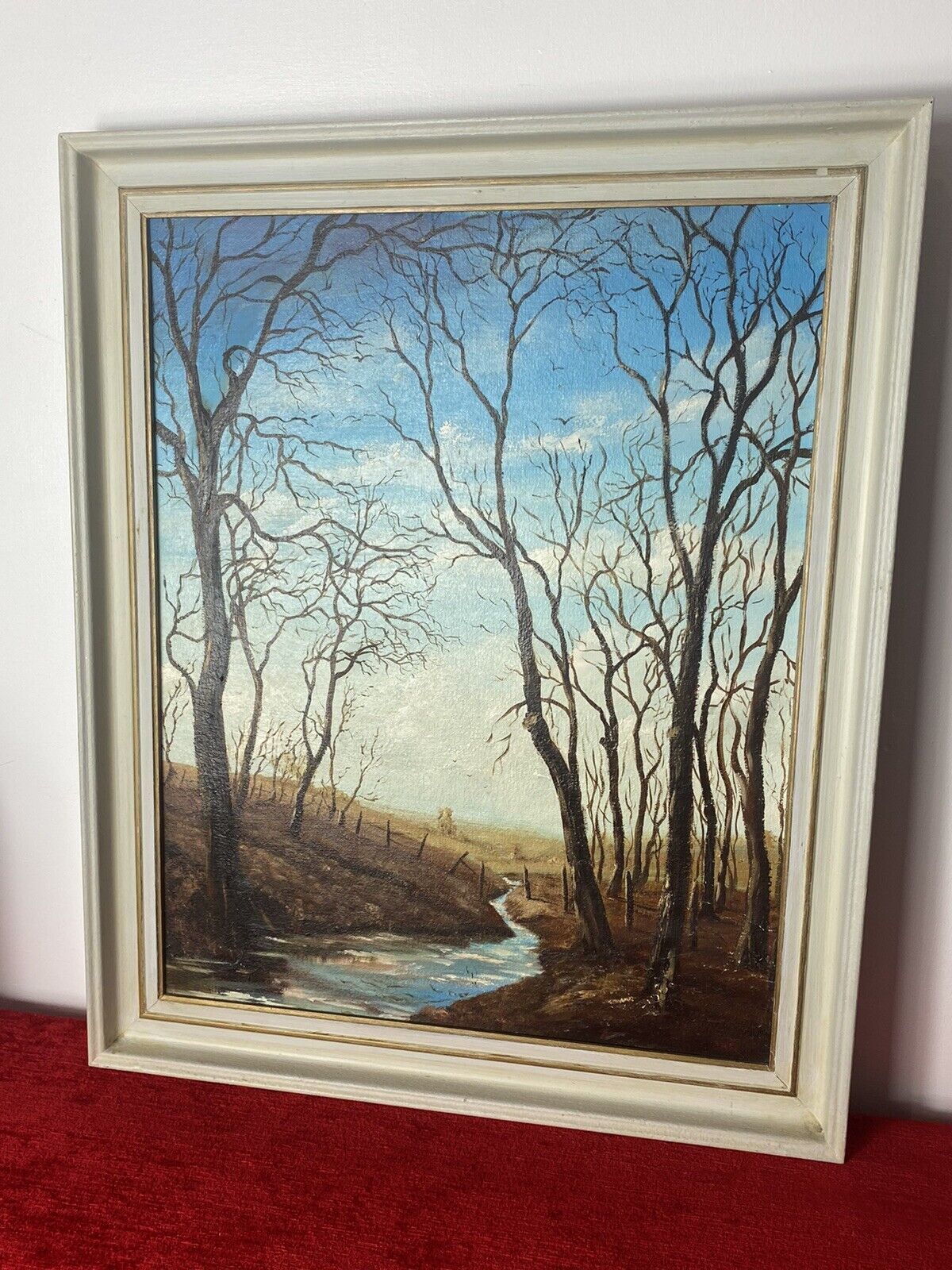 20th Century Winter Landscape Oil Artwork Titled 'Sun In December' J K Witton photo Art
