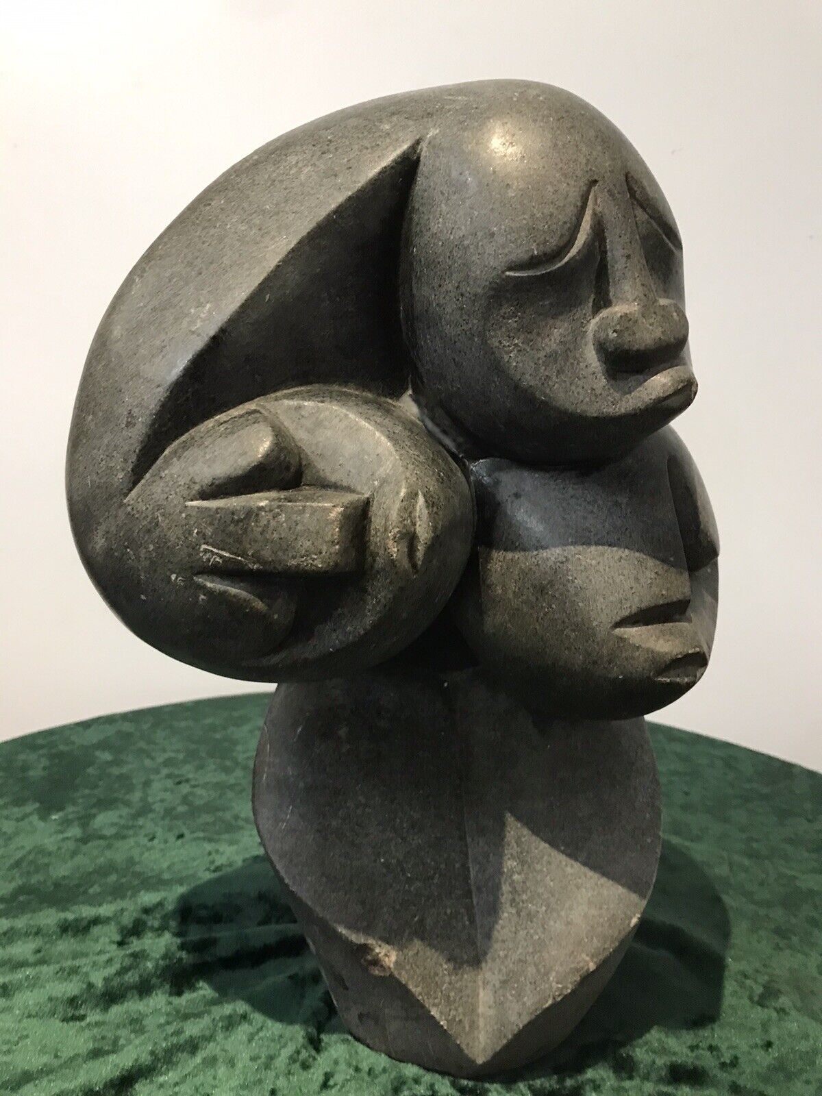 Fine Art 20th Century Carved 3 Heads Sculpture In The Style Of John Milne photo 1165.0