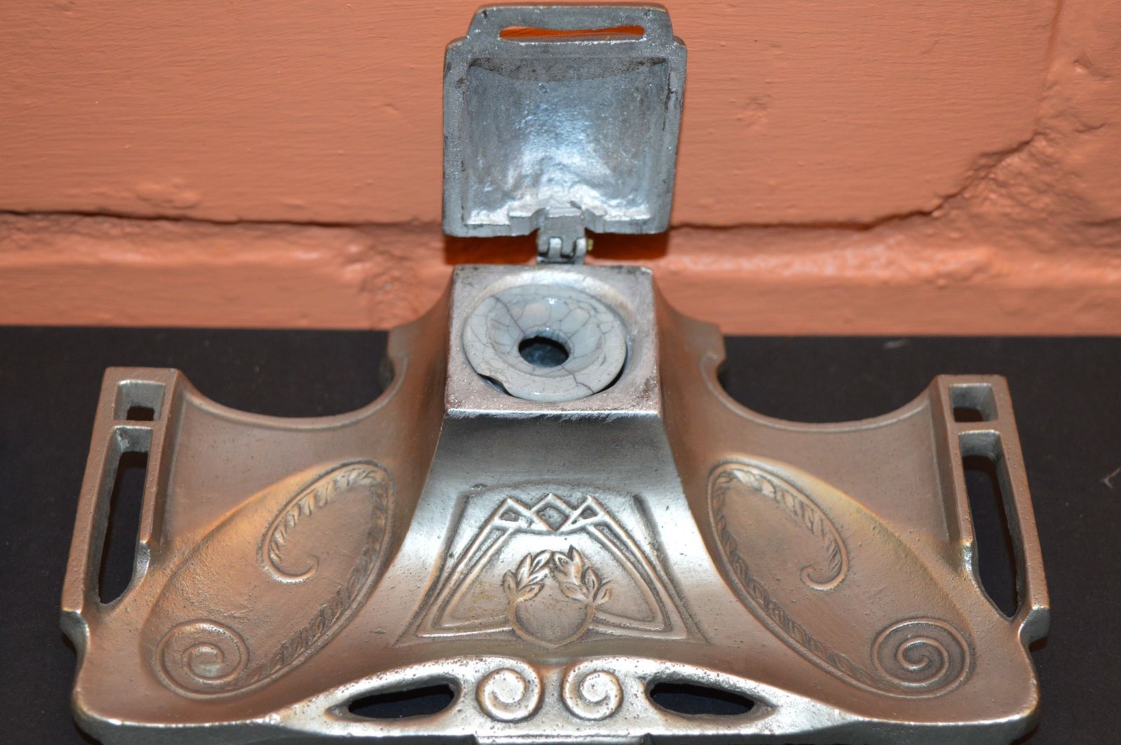 2 Art Nouveau / Deco Inkwells, Zimmermann, C1900 20 photo Home Decor