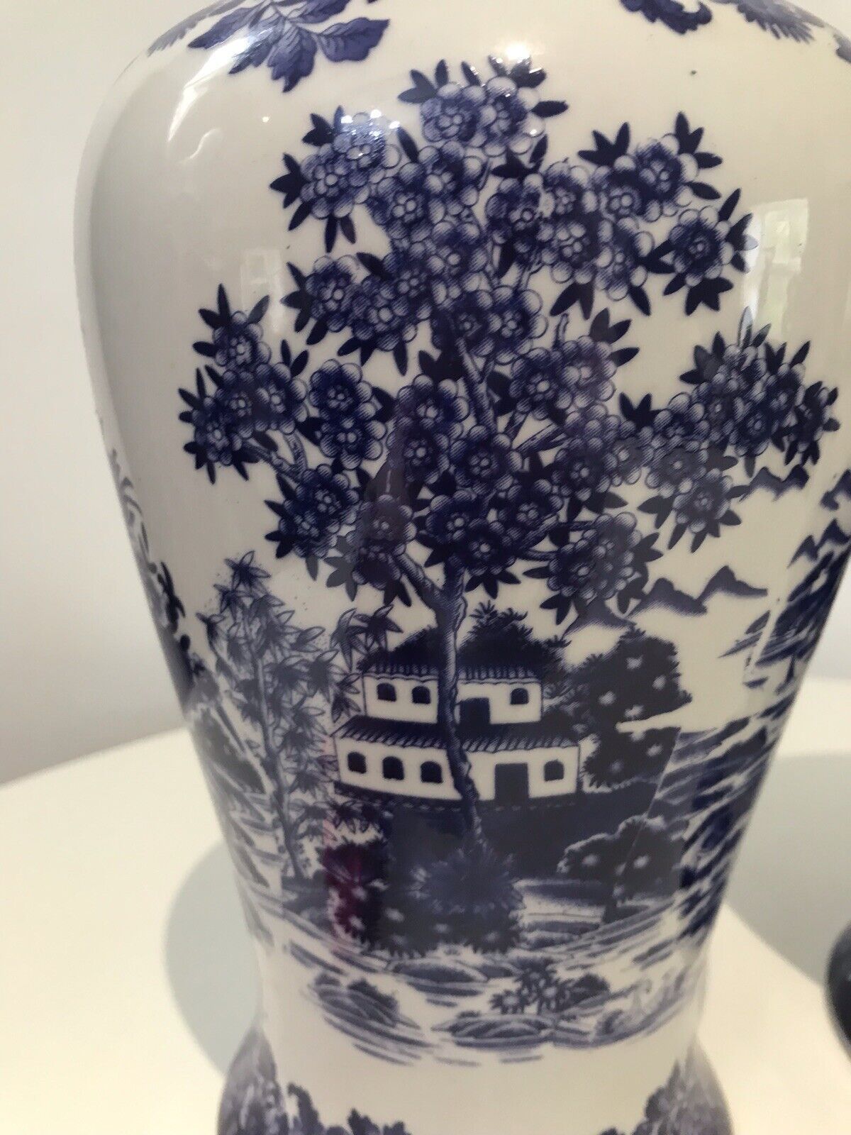 Pair Of Fine Landscape Oriental Pictorial Scene Porcelain Glazed Vases photo vinterior