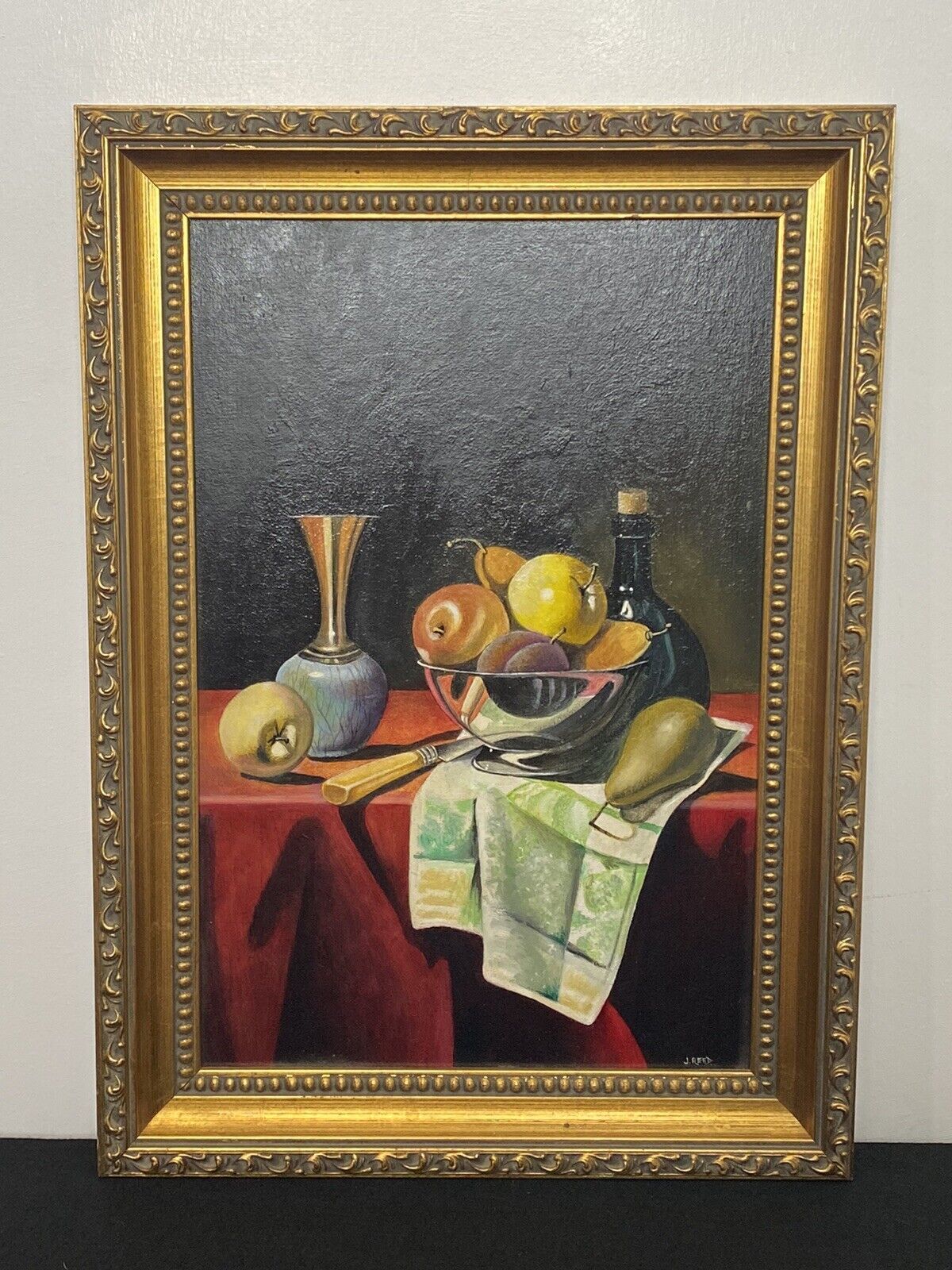20th Century Dutch Golden Age Still Life Oil Painting Signed J Reed