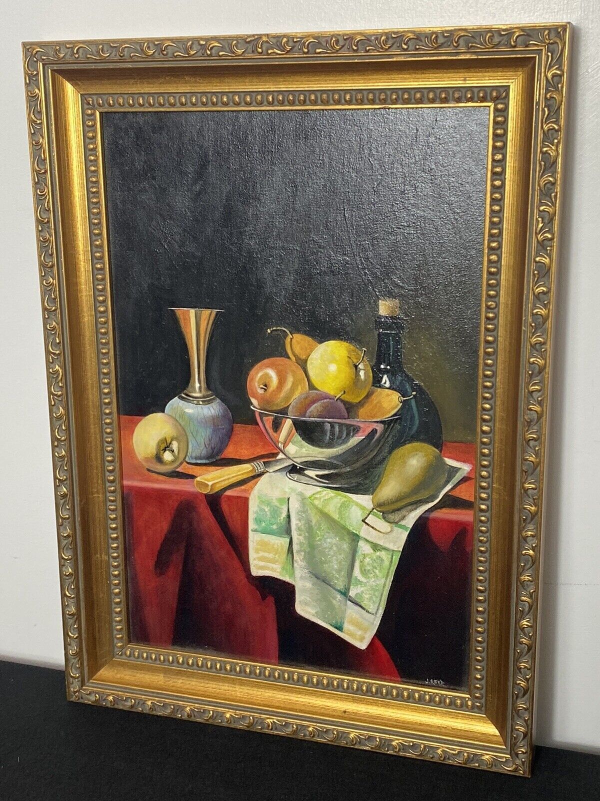 photo furniture 20th Century Dutch Golden Age Still Life Oil Painting Signed J Reed