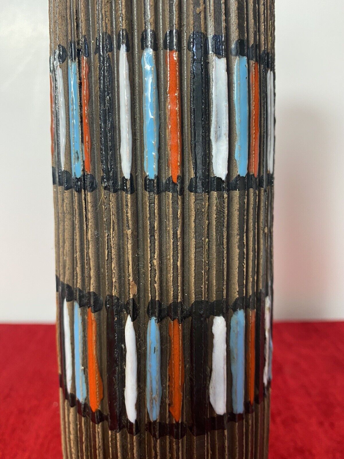 Italian Designer Mid Century Modern Textural Leaning Tower Of Pisa Inspired Vase photo Home Decor