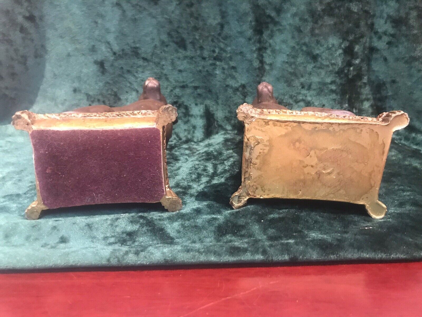 Pair Of Heavy Quality Vintage Labradors On Gilt Tassled Cushion Plinths photo buy