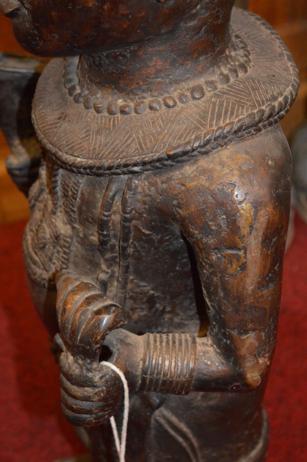 photo vinterior Large (77cm) African Benin Bronze Standing Warrior Statue, C1950