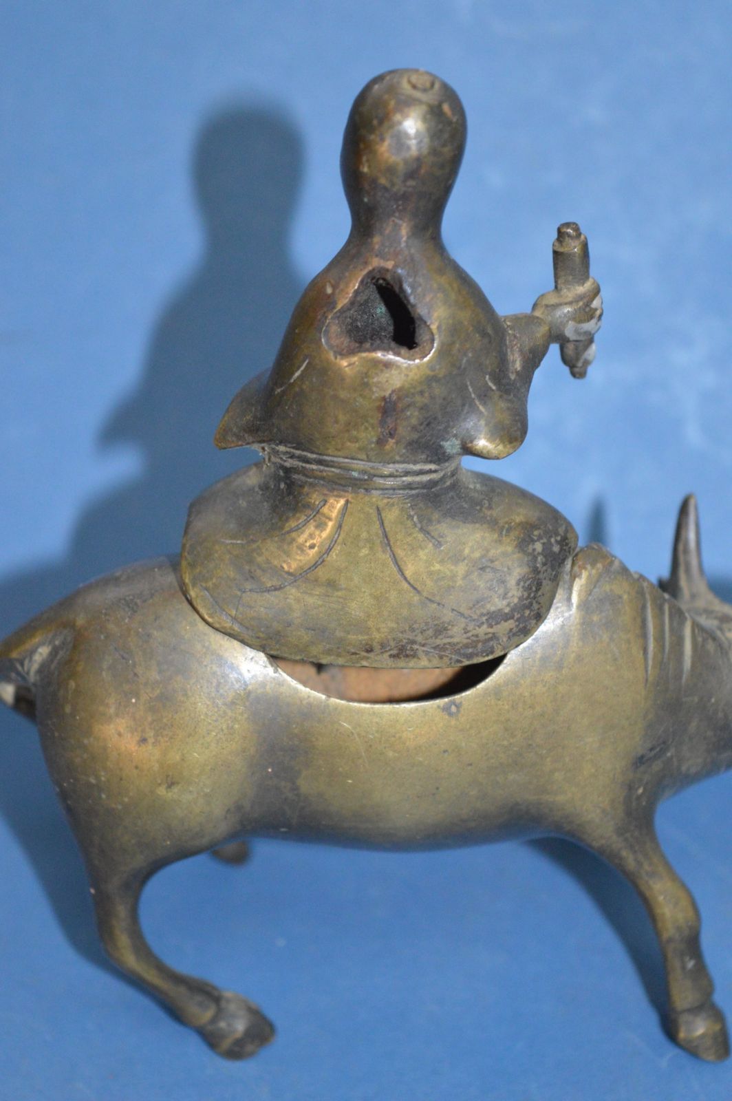 19th Century Chinese Bronze Figural Censer, C1880. Man Astride An Ox photo buy