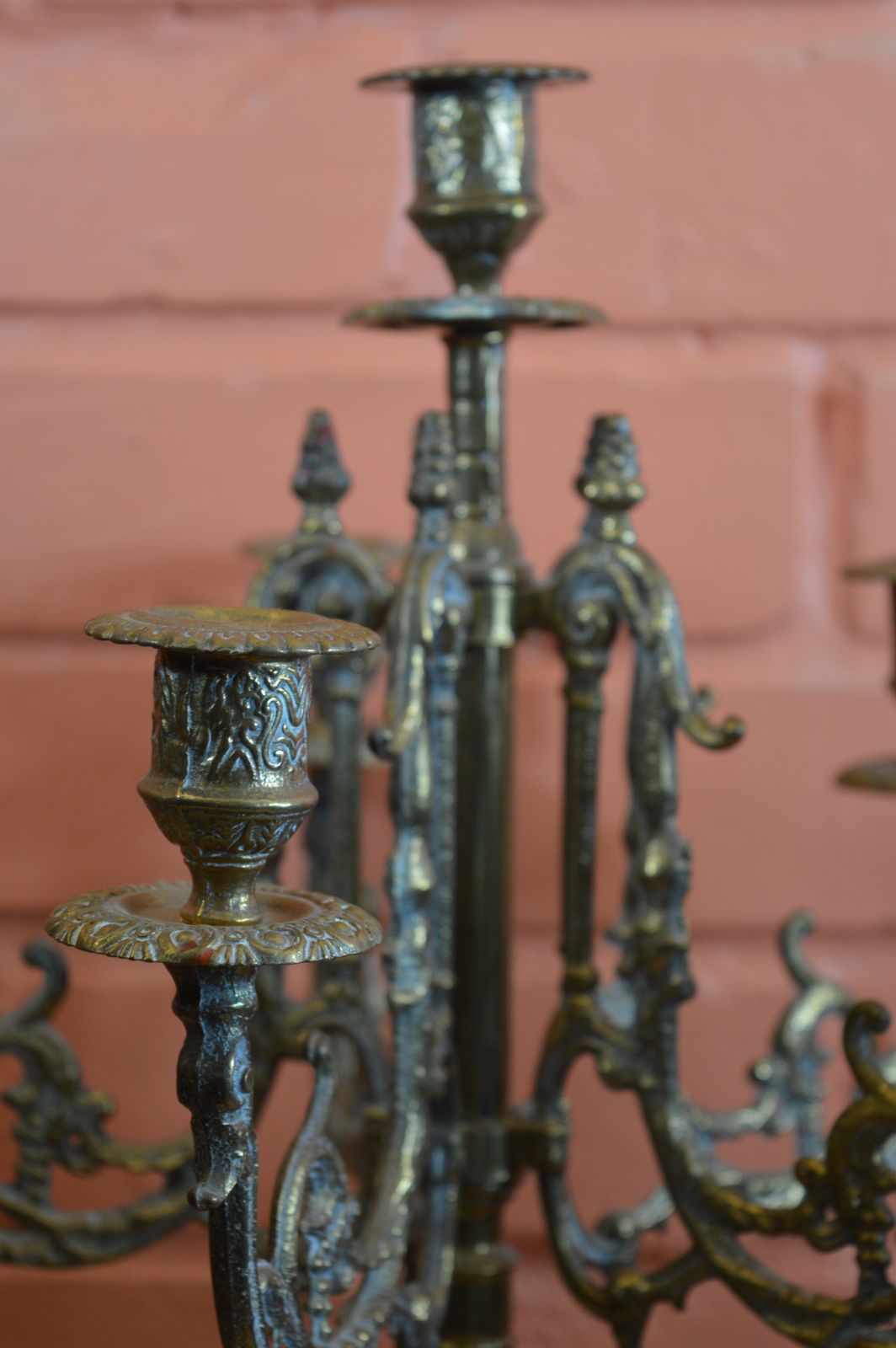 Large (5kg) French 6 Stem Brass Candelabra,C1870 photo Home Decor
