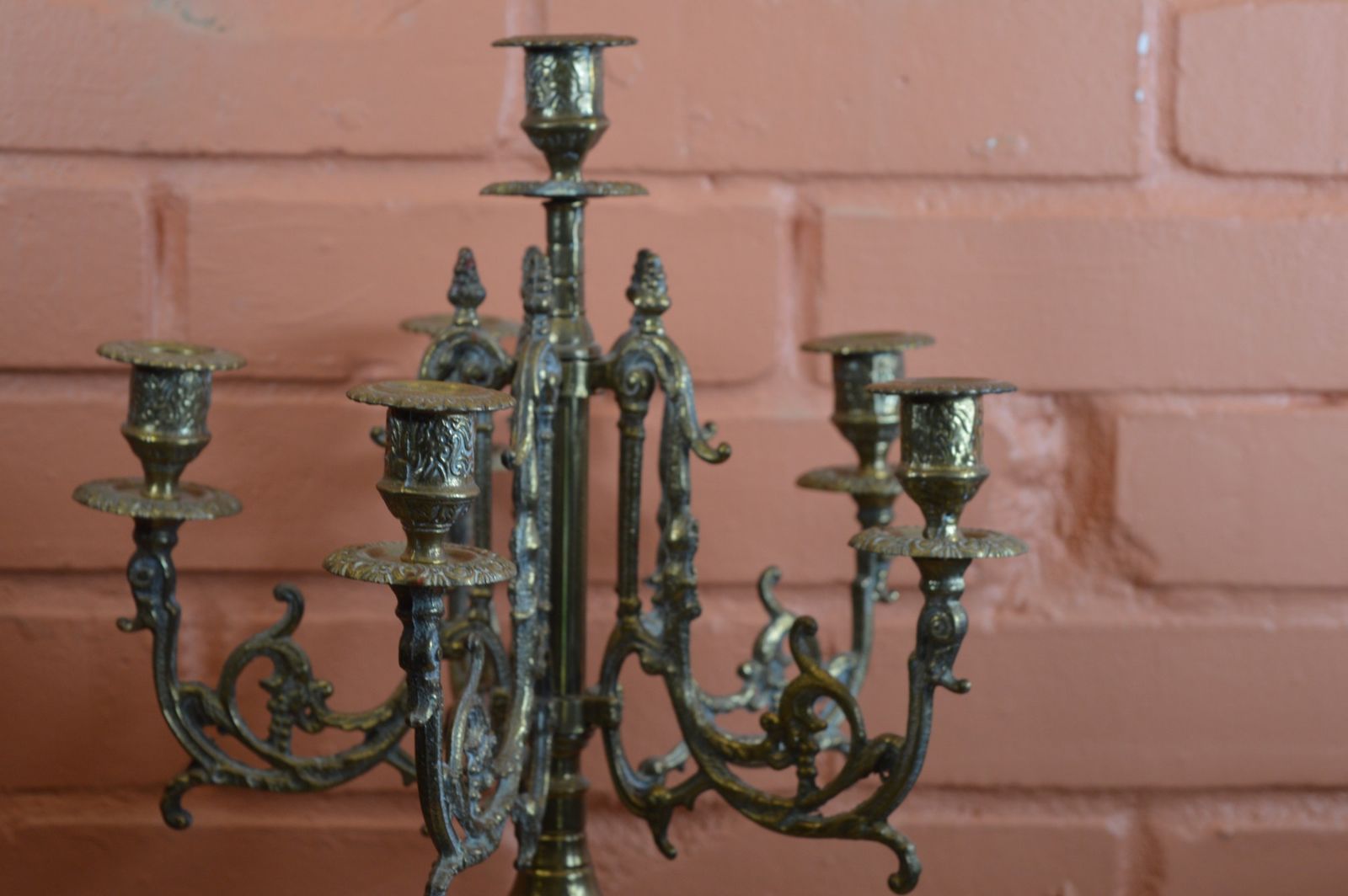 Large (5kg) French 6 Stem Brass Candelabra,C1870 photo vinterior