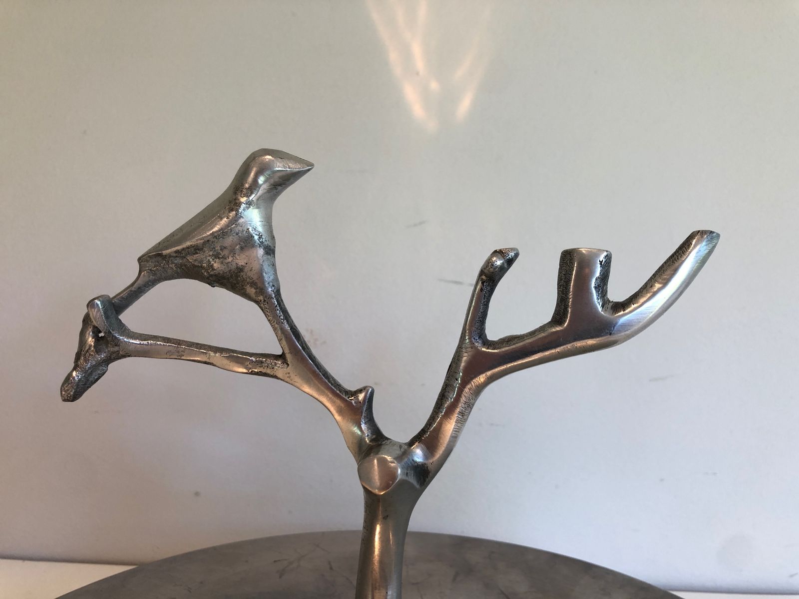 Home Decor Suite Of 3 Aluminum Serving Pieces Decorated With Birds And Branches photo