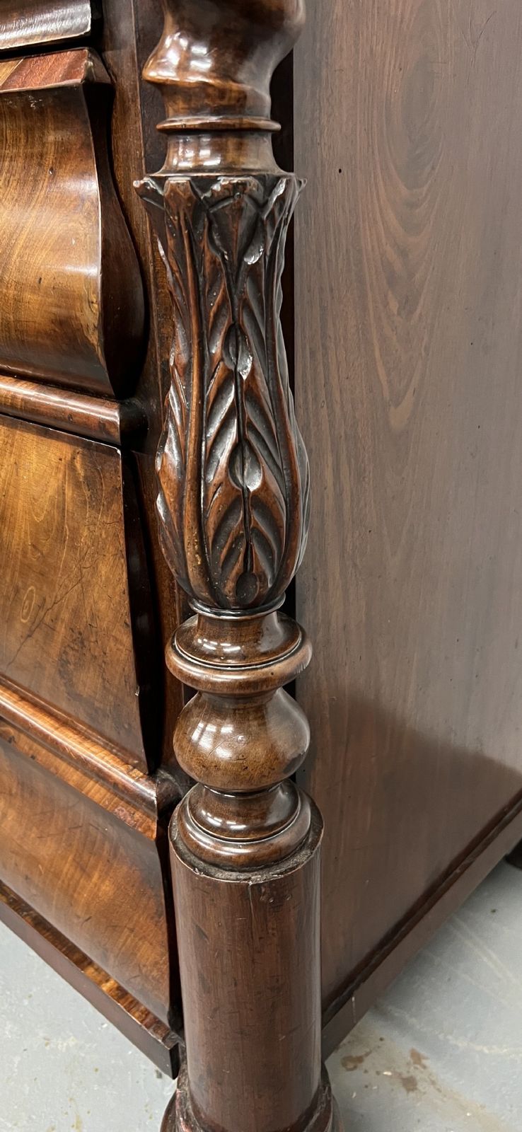 Superb Biedermeier Mahogany Abattant Secretaire photo vintage
