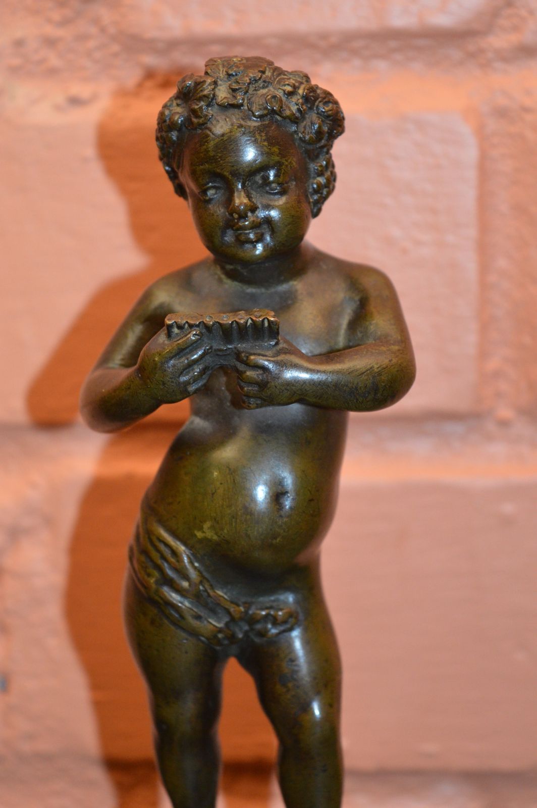 Grand Tour Bronze Cupid Statue Signed Clodion, C1800 photo furniture