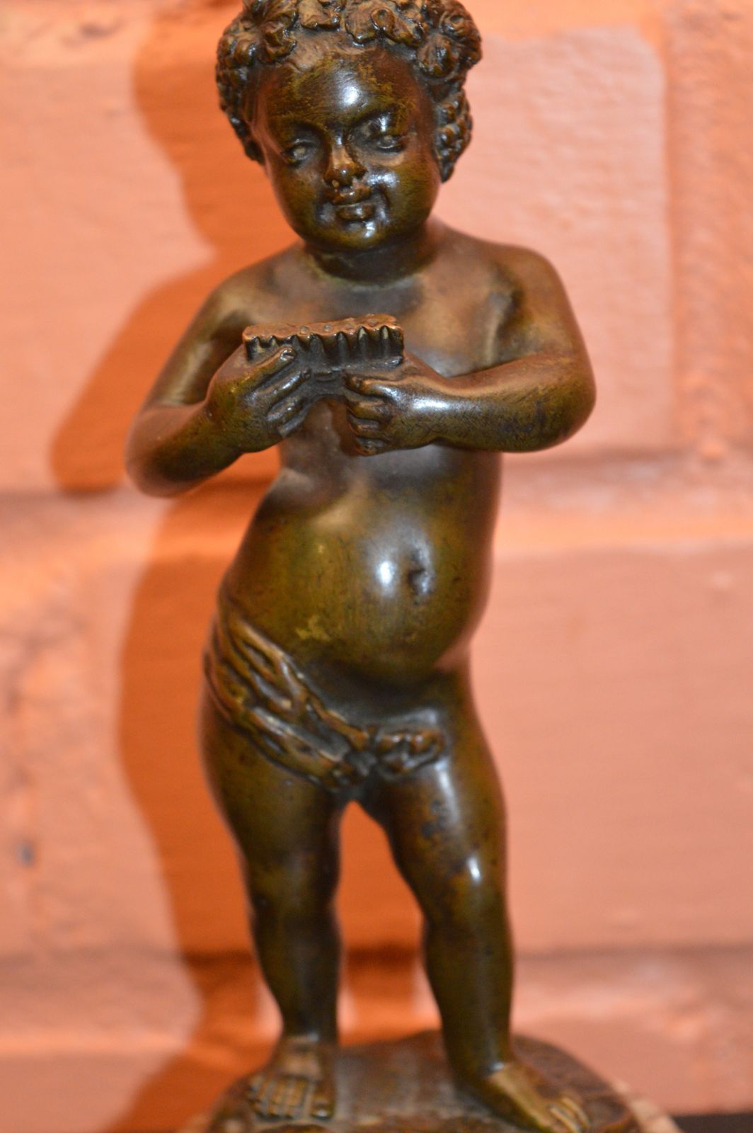 Grand Tour Bronze Cupid Statue Signed Clodion, C1800 photo Art