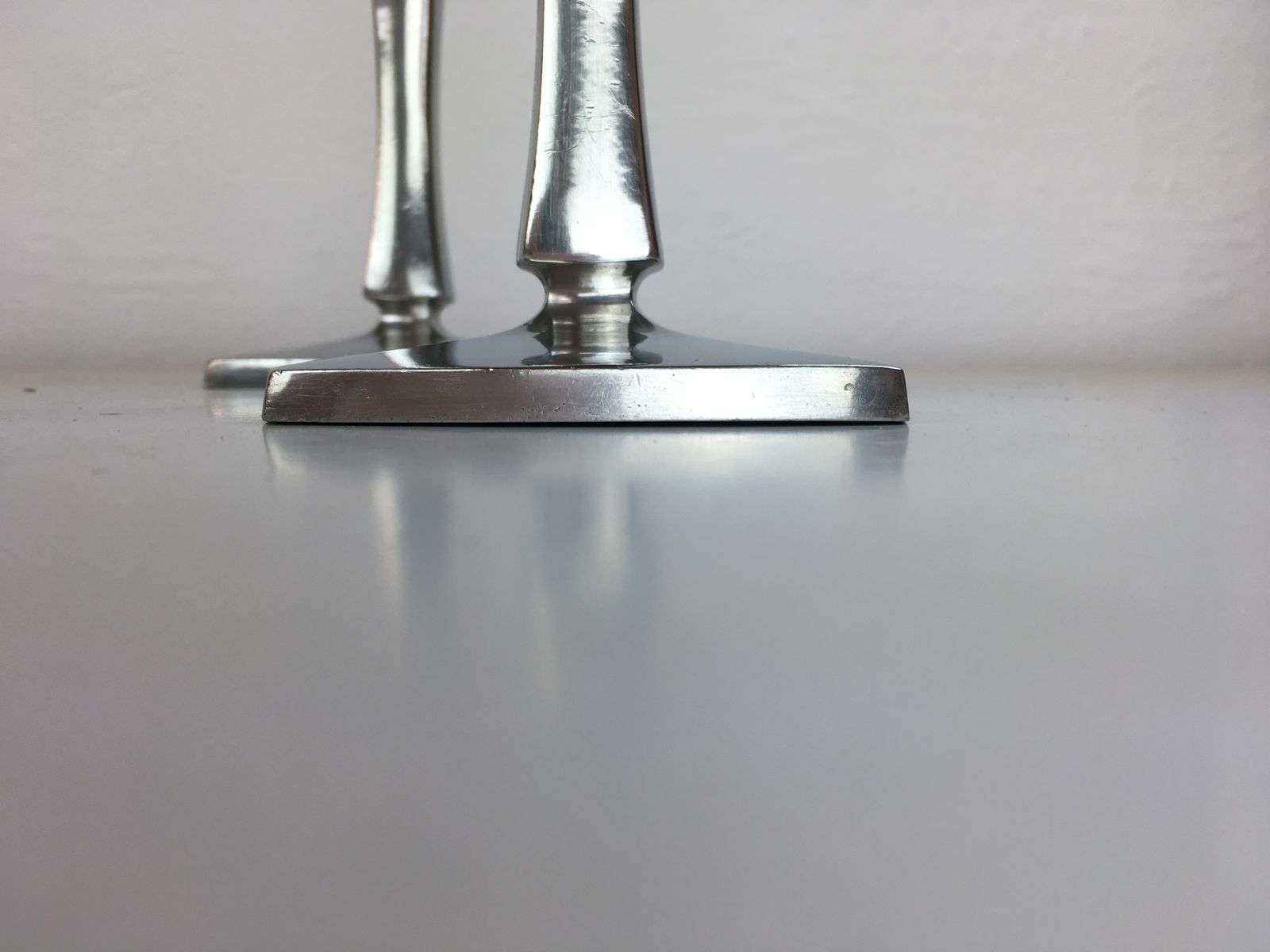 Set Of Two Danish Just Andersen Pewter Candle Holders By Just Andersen 1940's photo 350.0