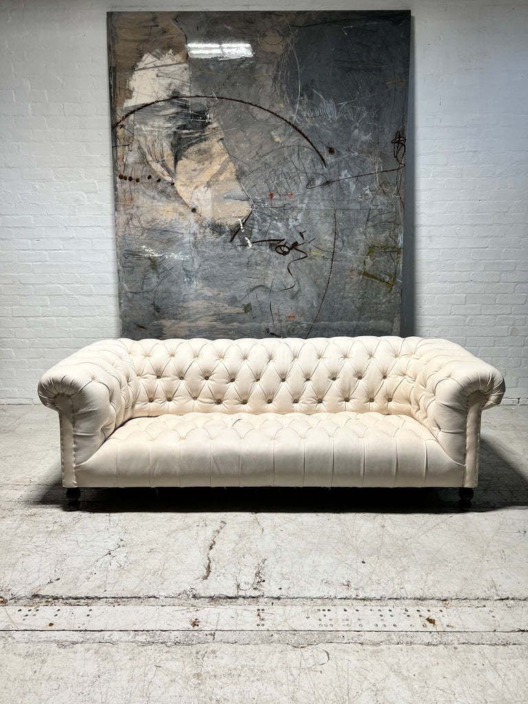 Excellent Antique 19thc Victorian Chesterfield Sofa   Fully Restored And To Be Dyed   4 Seat photo vinterior
