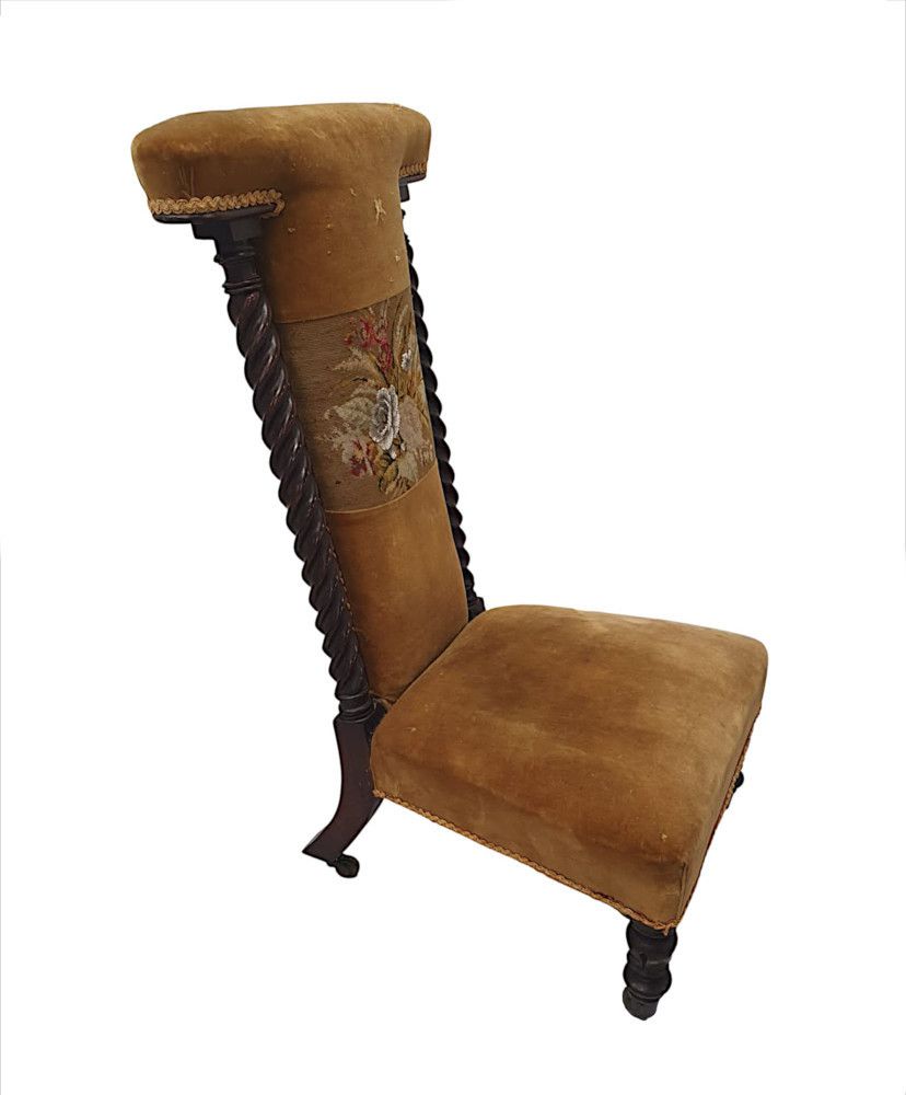 A Lovely Early 19th Century Prie Dieu Prayer Chair