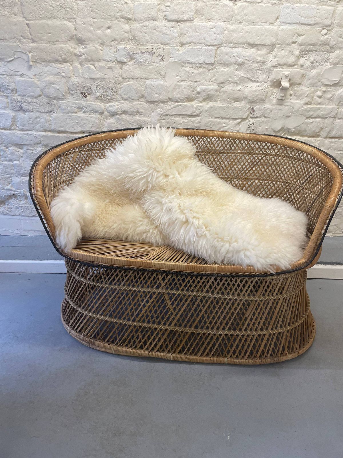 Wicker Loveseat Sofa Boho Tiki