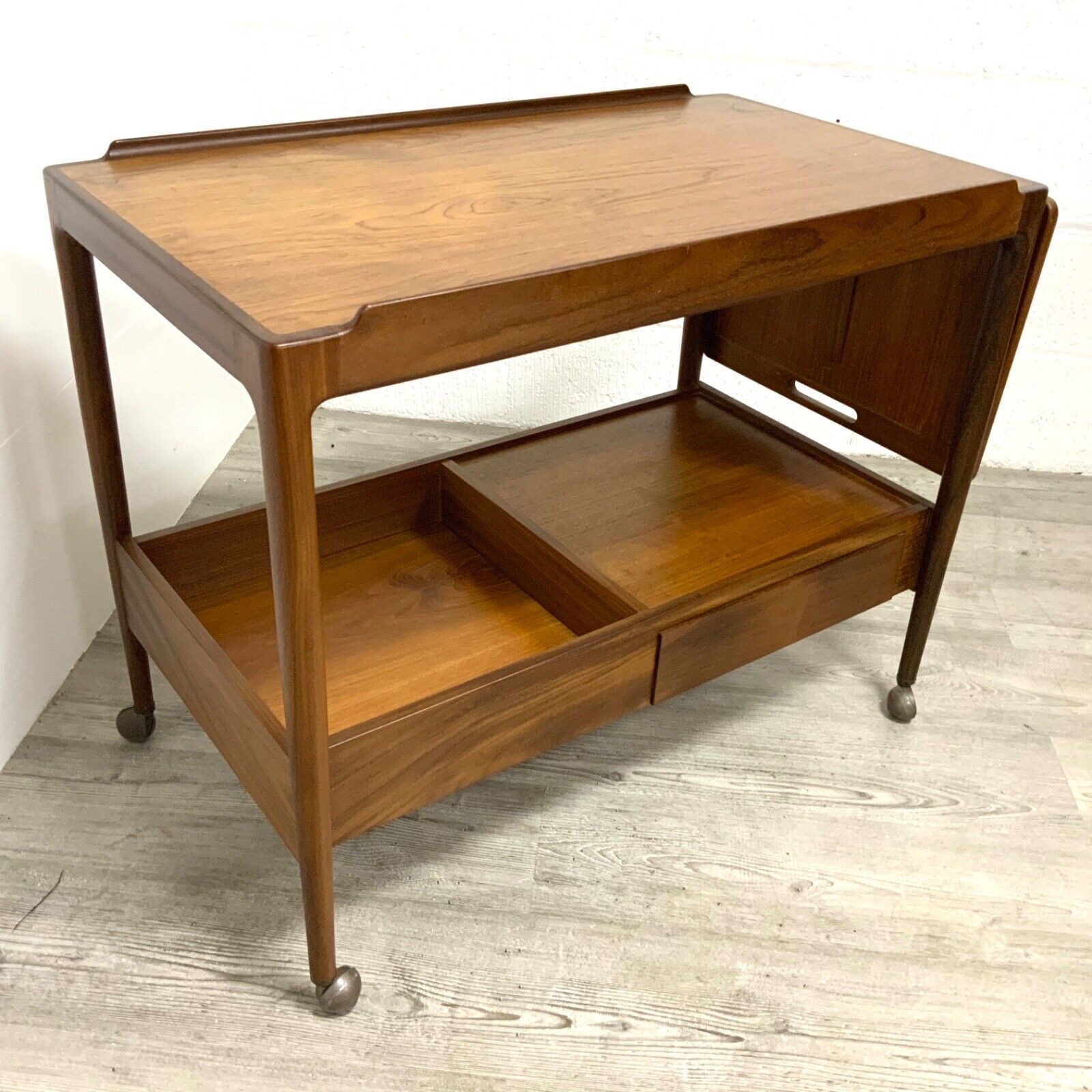 Danish Teak Bar Cart Drinks Serving Trolley By Ib Kofod Larsen For G Plan