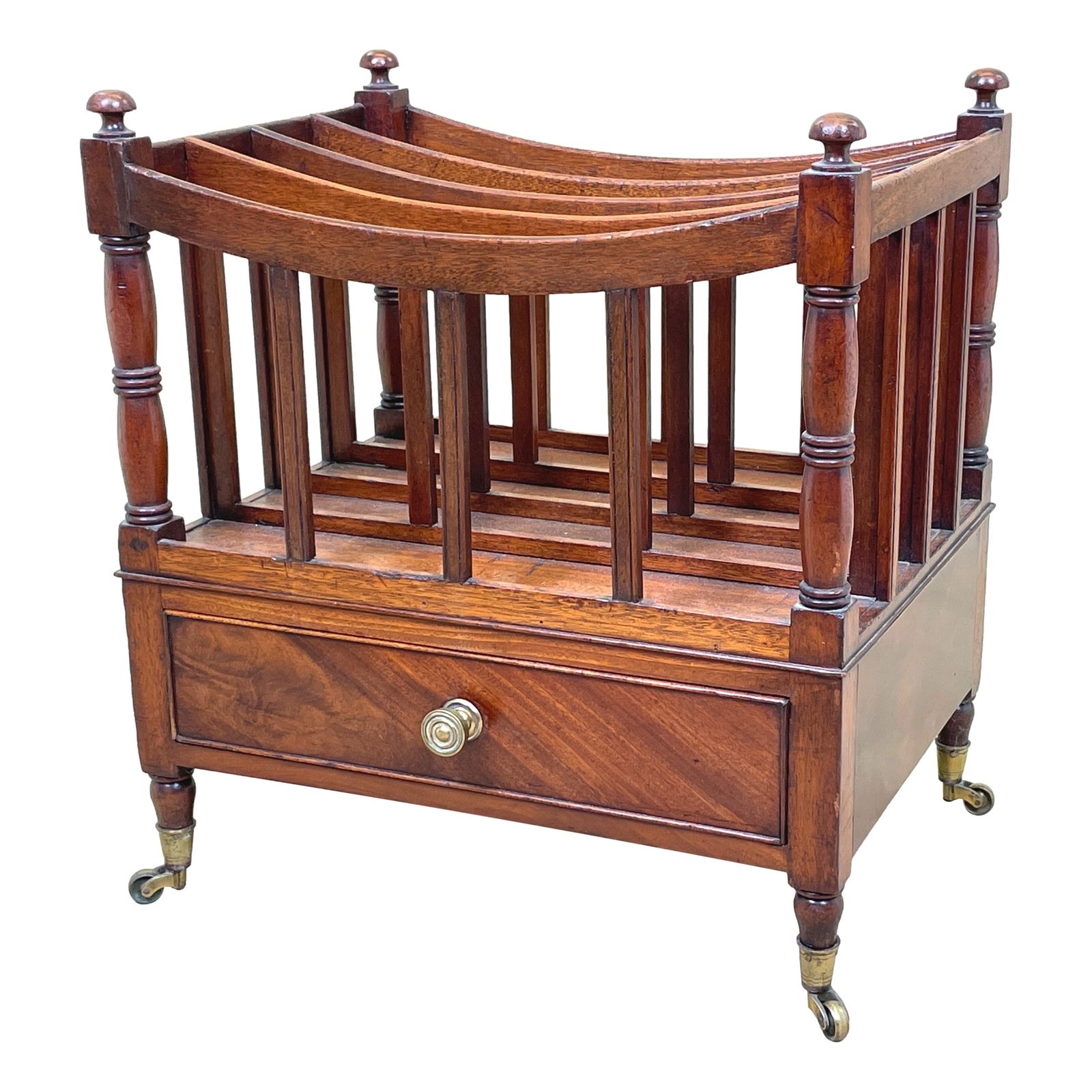 Regency Mahogany Boat Shaped Canterbury (England, Circa 1820)