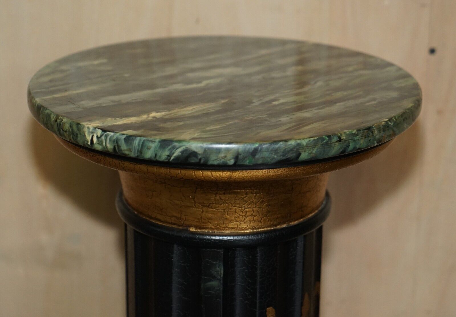 Pair Of Neoclassical Style Chinese Chinoiserie Lacquered Torcheres Columns photo for sale