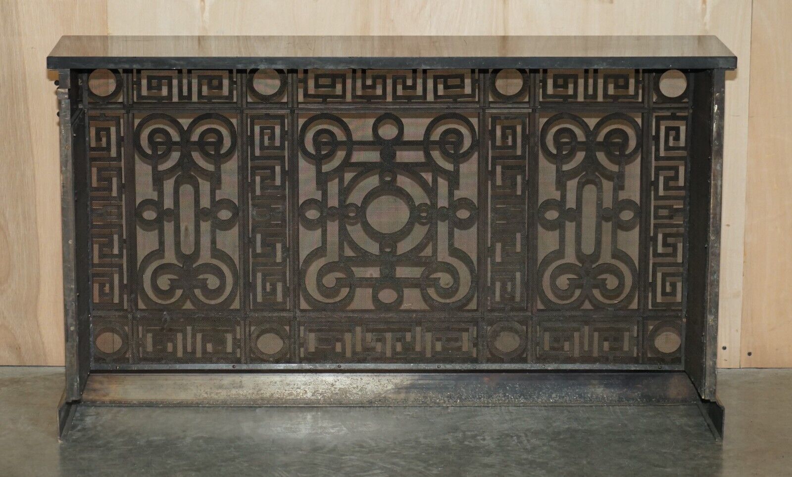Furniture Fine Antique Circa 1880 Solid Gilt Bronze & Marble Radiator Cover Console Table photo