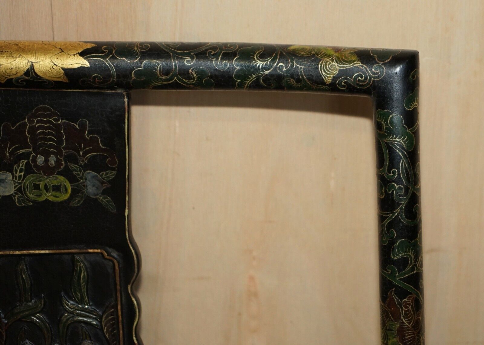 Chinese Antique Export Circa 1900 Lacquered & Painted Ming Style Armchair photo 1450.0