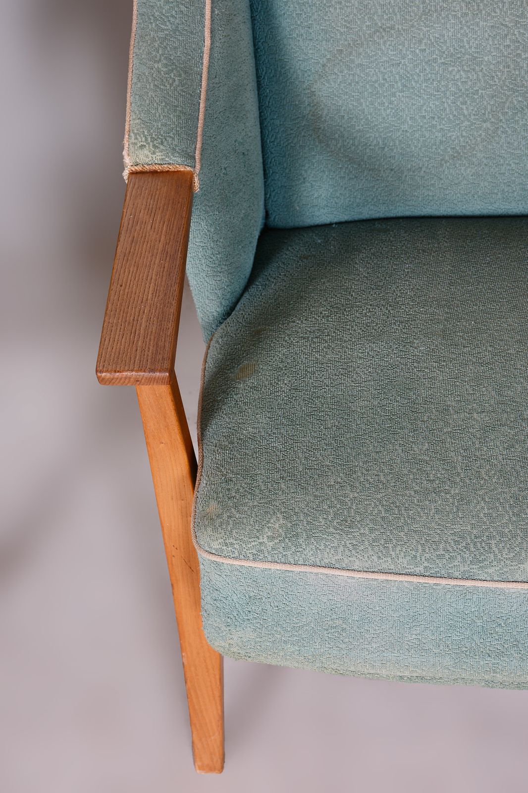 Pair Of Unique Green Beech Artdeco Armchairs Made In 1940s, Denmark photo Furniture