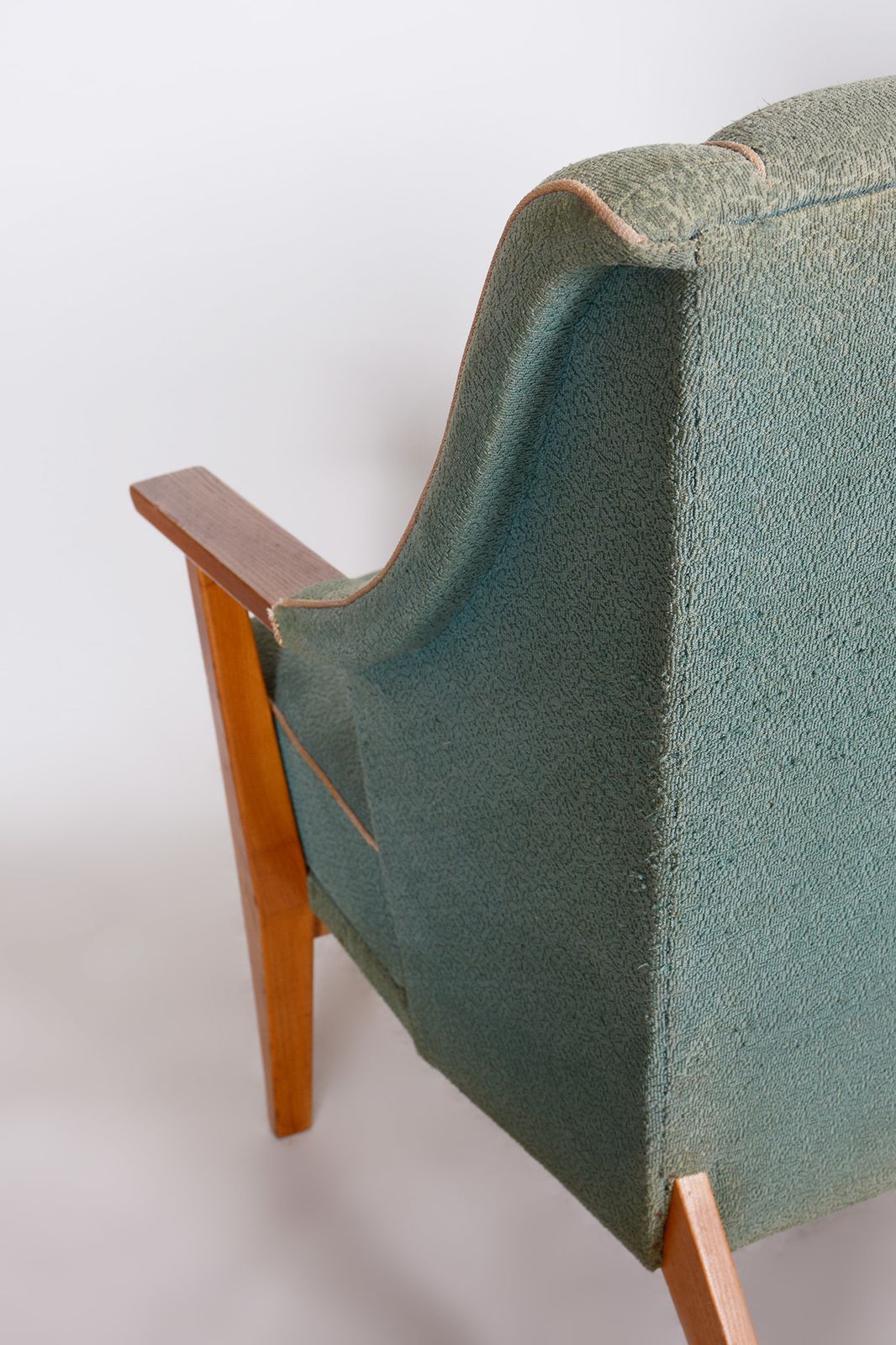 photo for sale Pair Of Unique Green Beech Artdeco Armchairs Made In 1940s, Denmark