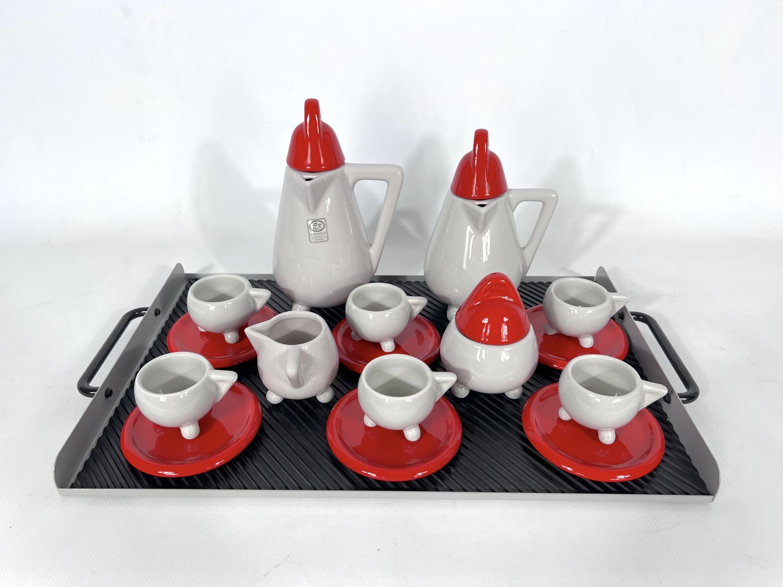 Ceramic Coffee Set By Mas For Memphis Milano, 1980s, Set Of 11