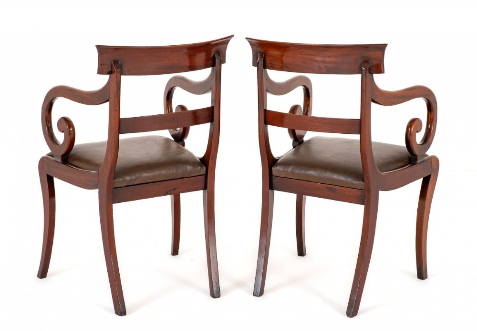 Pair Regency Elbow Chairs Mahogany Period Furniture photo 1295.0