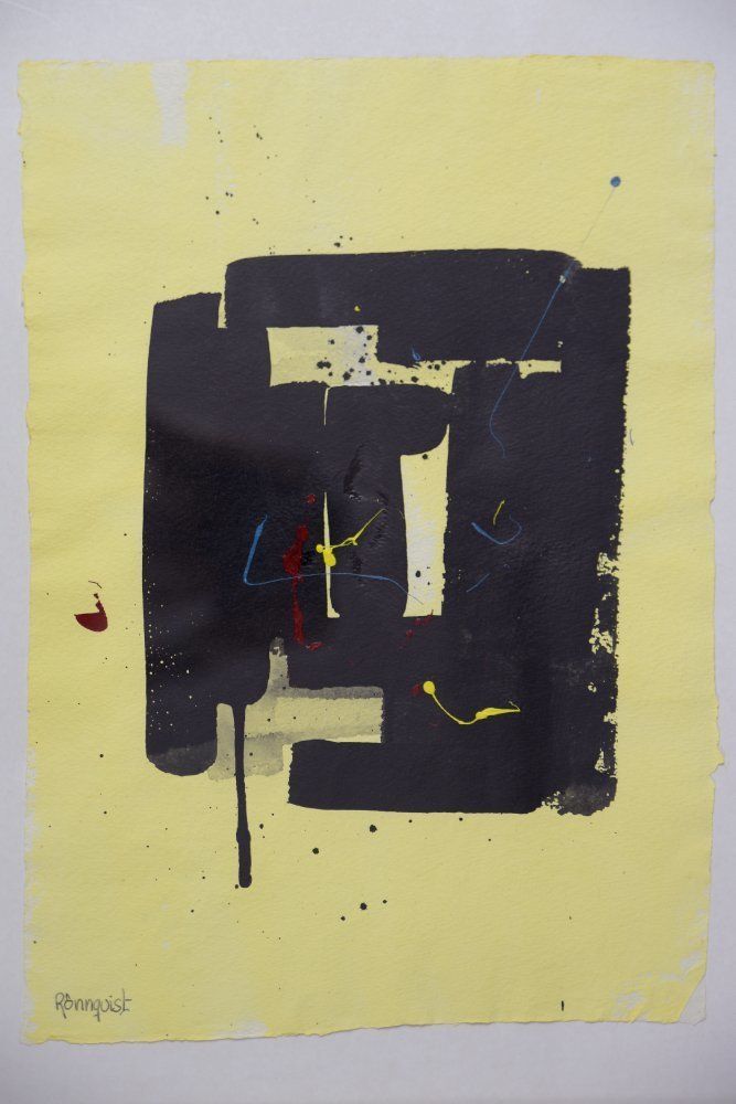 Björn Rönnquist, Composition, Original Acrylic On Paper, 1980s photo for sale