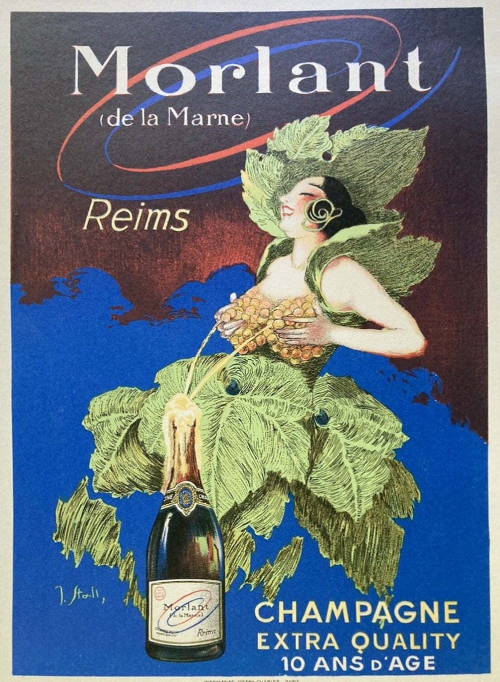 Morlant Champagne  Original Vintage Poster