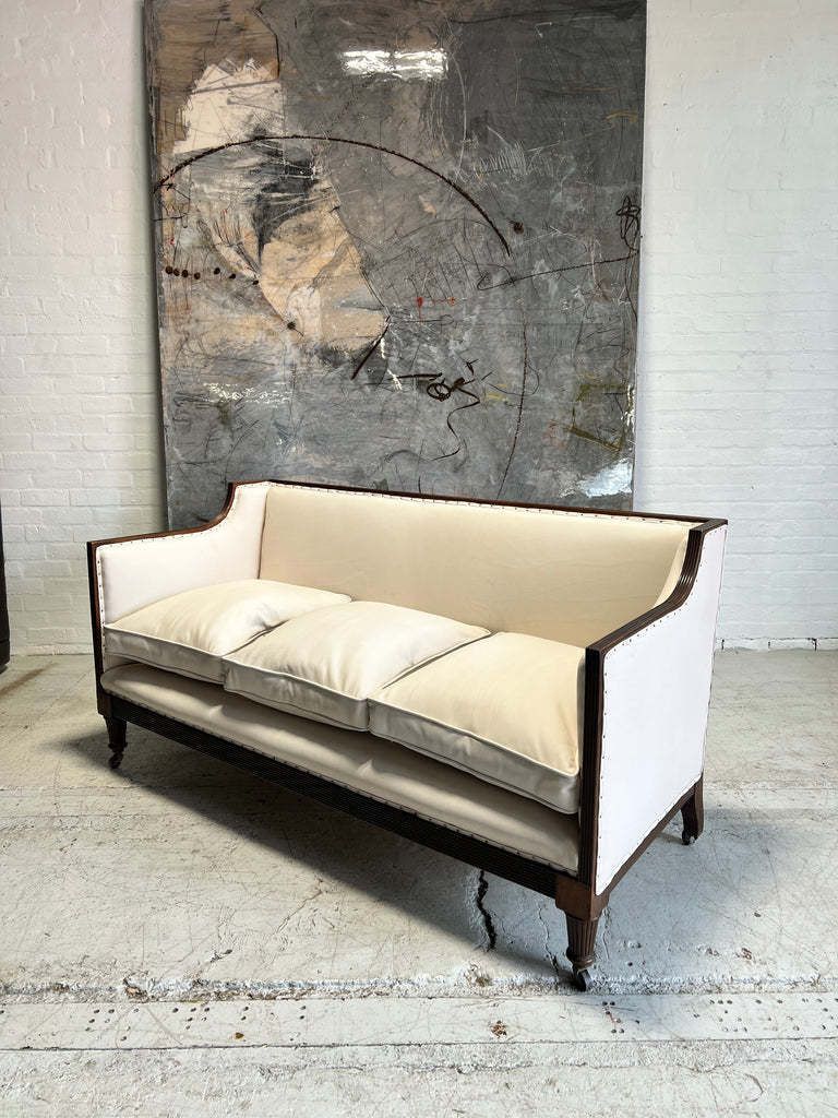 19thc Antique Country House Sofa   Fully Restored In Raw Leather   To Be Dyed photo buy