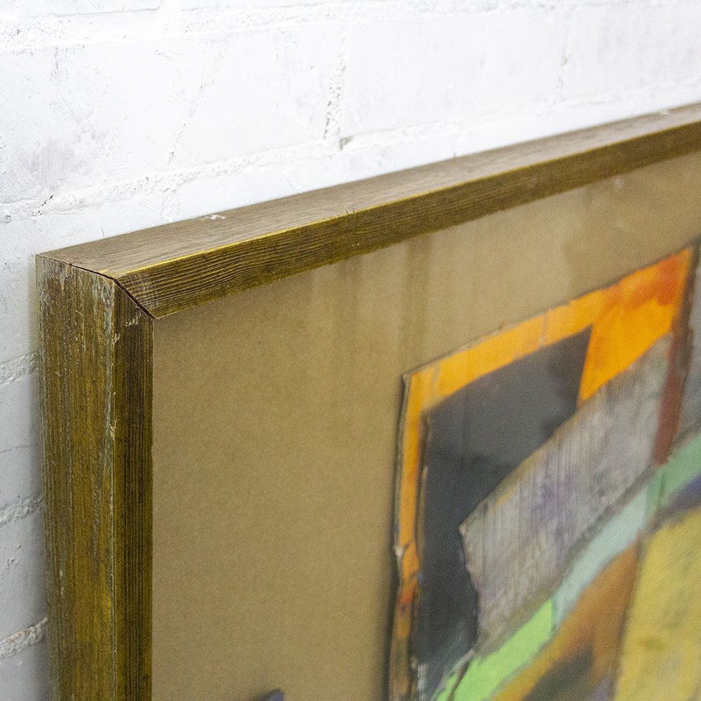 Christian Kares, Abstract Composition, 1990s, Acrylic On Cardboard, Framed photo vinterior