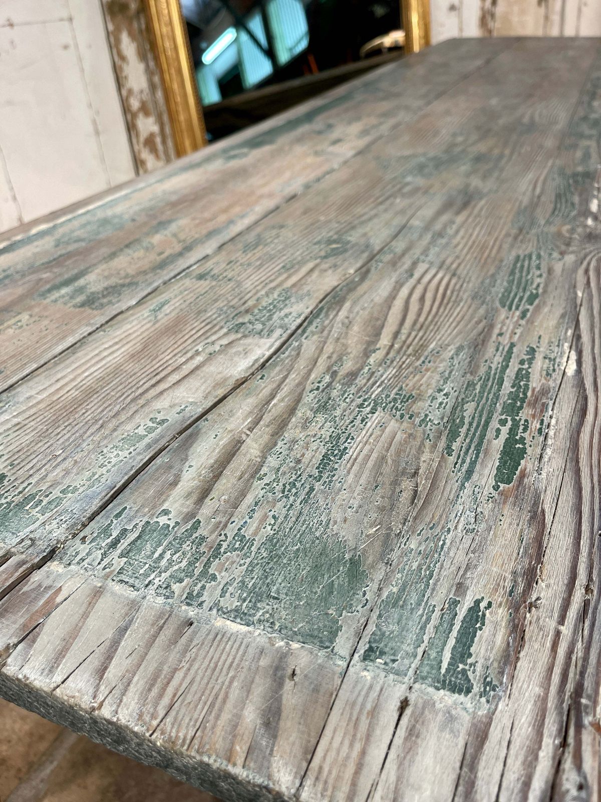 photo furniture Fabulous Large 2.6 Metre Antique French Limed Oak “A” Frame Provincial Vendange Wine/Tavern Tasting Table Circa 1890