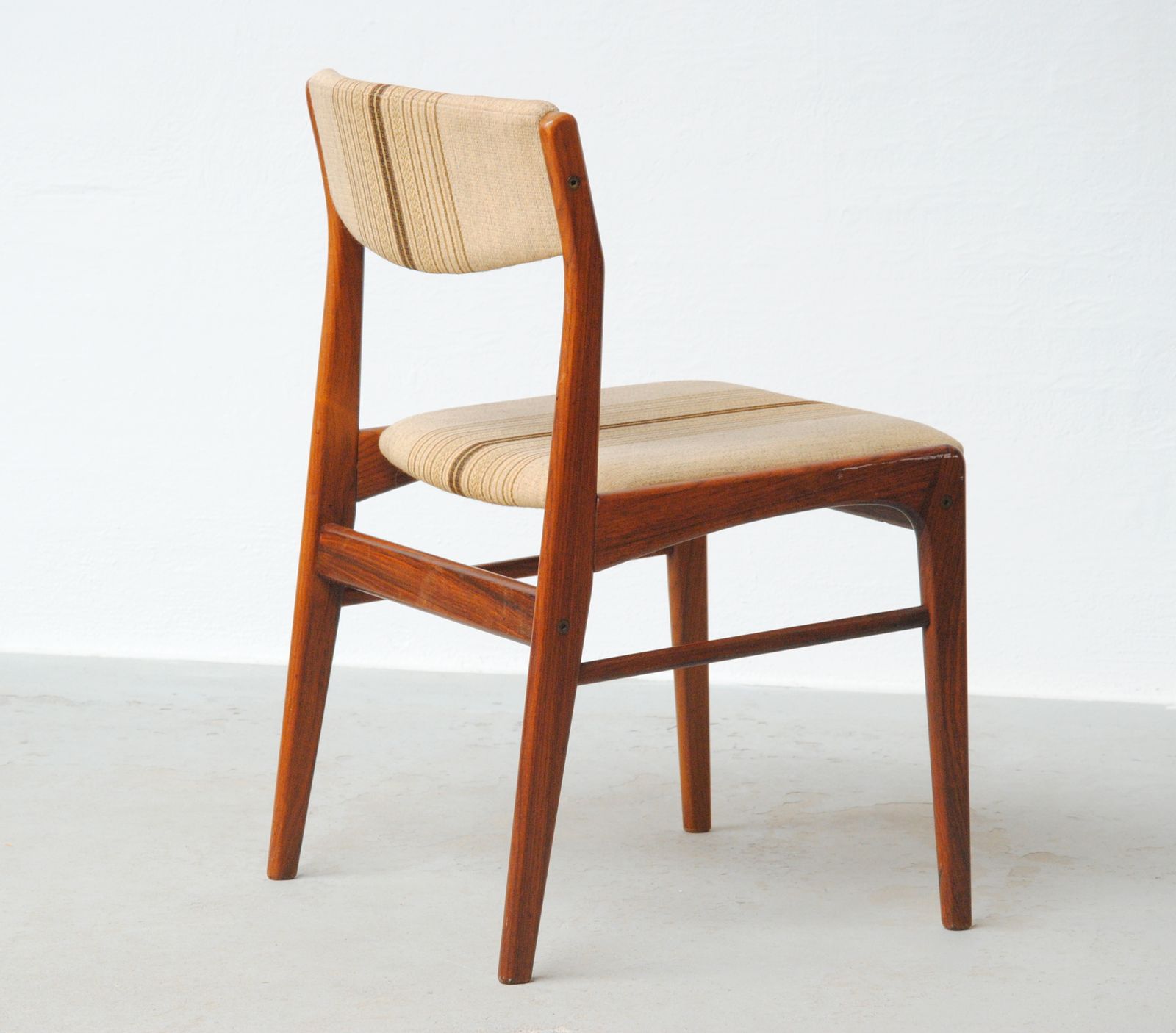 photo furniture Set Of Five Restored Rosewood Dining Chairs Custom Upholstery Included 1970's