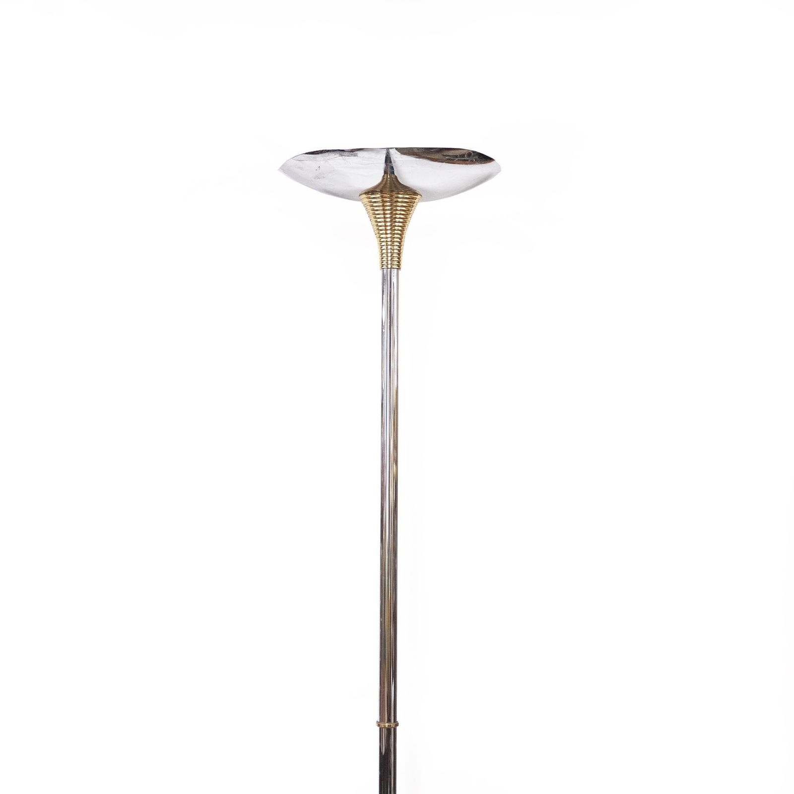 Chromed Metal And Brass Ministerial Floor Lamp From Drummond, 1970s photo furniture
