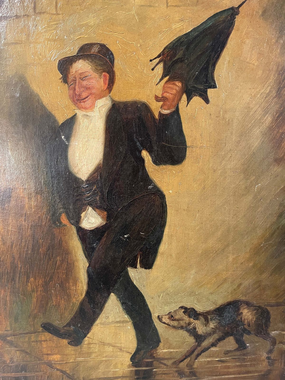 Beautiful Antique Early Irish School Naive Oil Painting Circa 1890 photo for sale