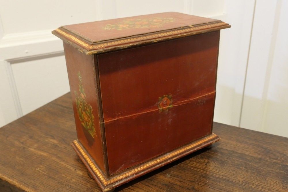 19th Century Original Folk Art Painted Chest Of Drawers photo Furniture