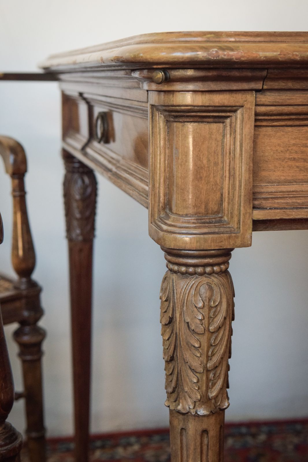 photo for sale Elegant Vintage Games Table With Four Matching Bergere Chairs
