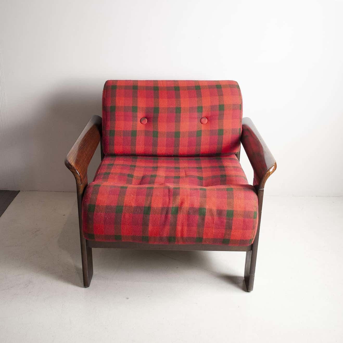 Silvano Passi Italian Mid Century Wooden Armchair, 1970s photo 1045.32
