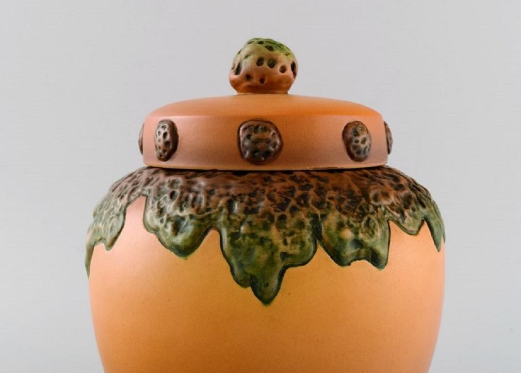 Ipsen's Denmark Lidded Vase In Hand Painted And Glazed Ceramics 1920s / 30s photo for sale
