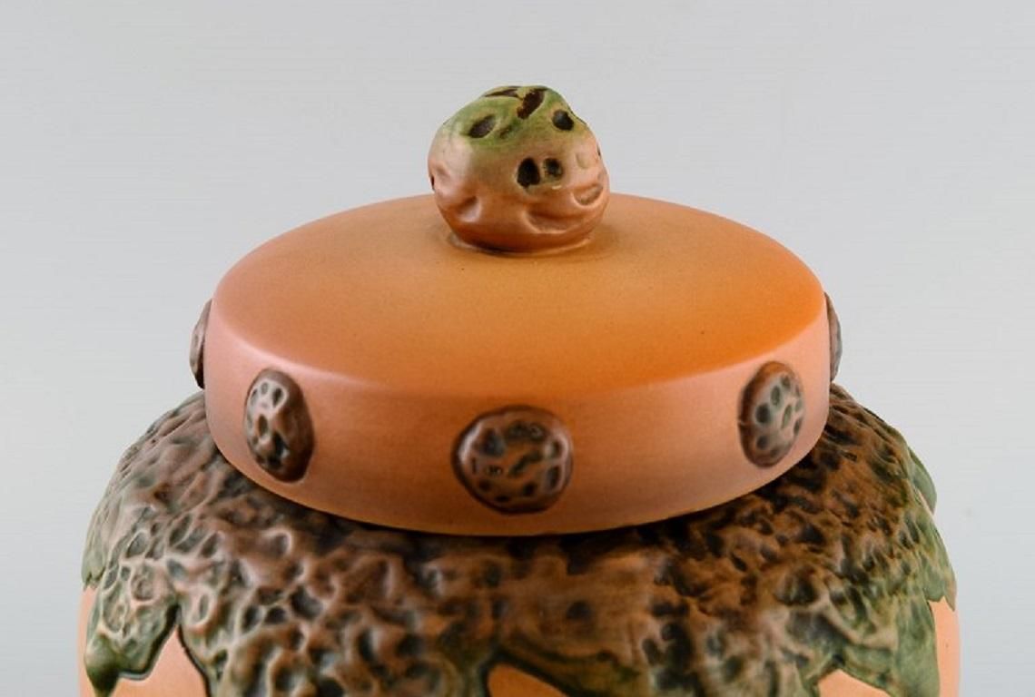 Ipsen's Denmark Lidded Vase In Hand Painted And Glazed Ceramics 1920s / 30s photo 325.0